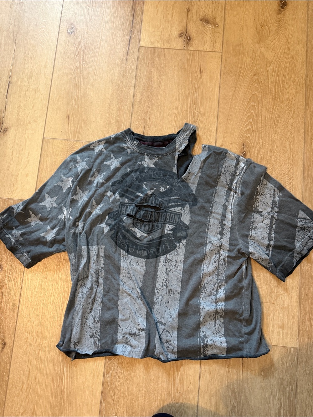 Distressed Harley Davidson shirt